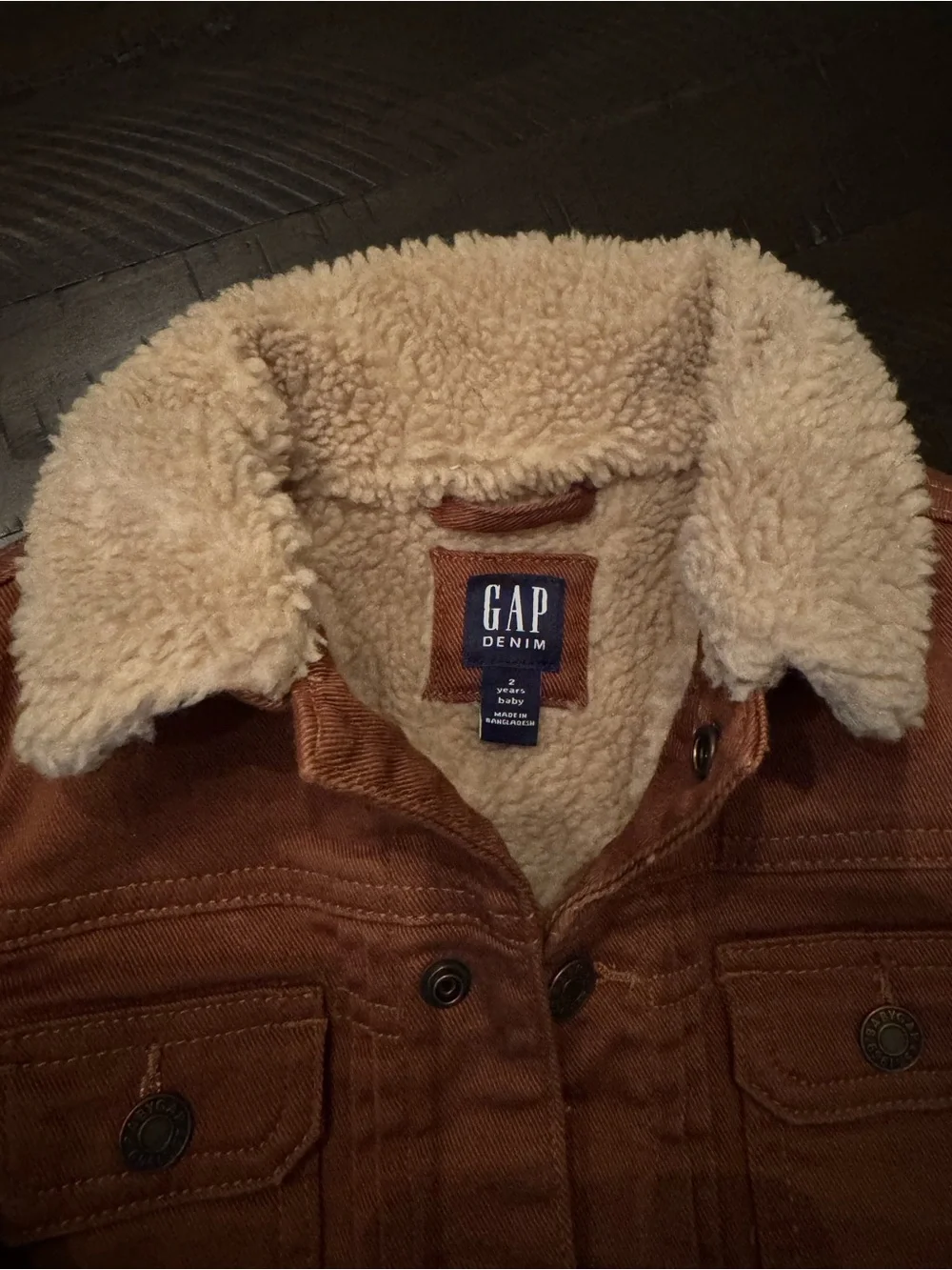 2T GAP Kids Rust Brown Sherpa-Lined Casual Jacket